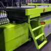 Metro FB-20 close-up of side ladder and side tool storage in bright green finish