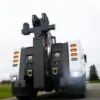 Metro Tow Trucks INT-16 white heavy-duty integrated wrecker rear view with underlift