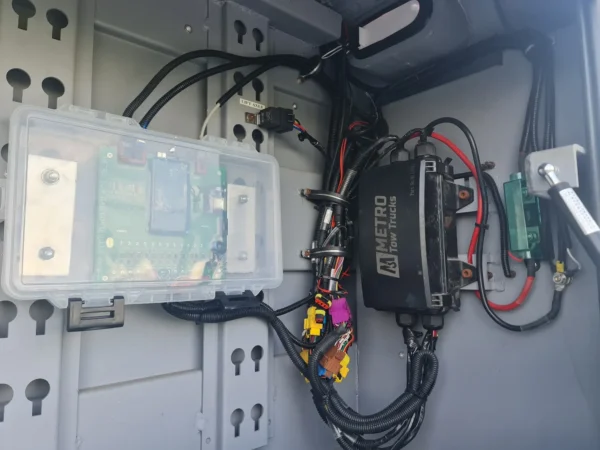 Electrical control module and wiring harness inside INT-35 wrecker service compartment