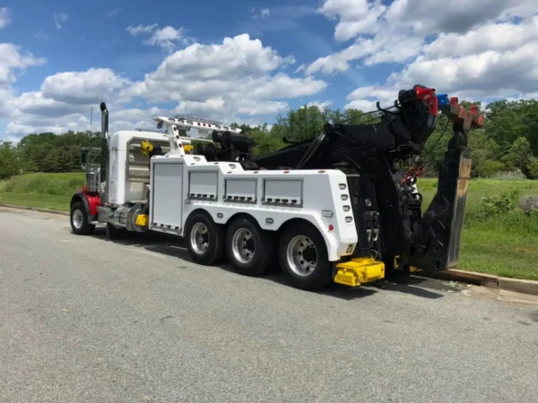 INT-60 heavy recovery truck with extended boom and underlift prepared for towing large trucks