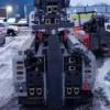 Rear view of Metro Tow Trucks RTR-50 heavy-duty rotator on job site