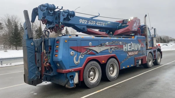 Metro Tow Trucks RTR-50 blue heavy-duty rotator wrecker with boom for heavy recovery