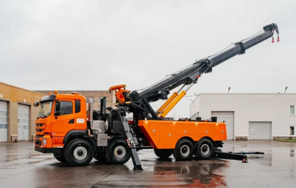 Metro Heavy Recovery 70 wrecker operating extended boom for heavy lifting demonstration
