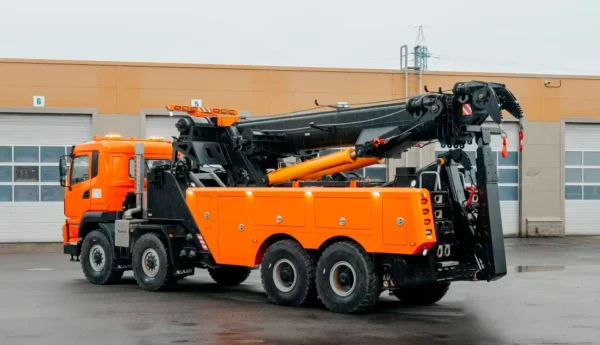 Metro Tow Trucks Heavy Recovery 70 full side profile showing dual boom and underlift