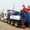 MDTU-35 detachable wrecker with extended stabilizers ready for heavy recovery
